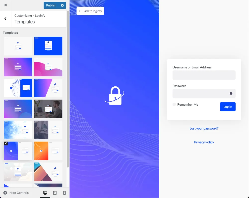Multiple Ready Templates for login page