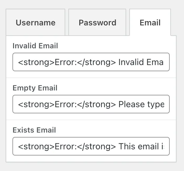 WordPress password reset screen showing an error for an email address that is not registered