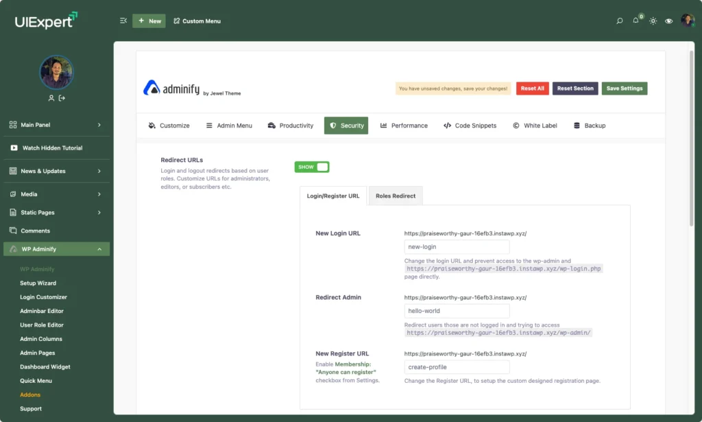 Change WordPress admin login url