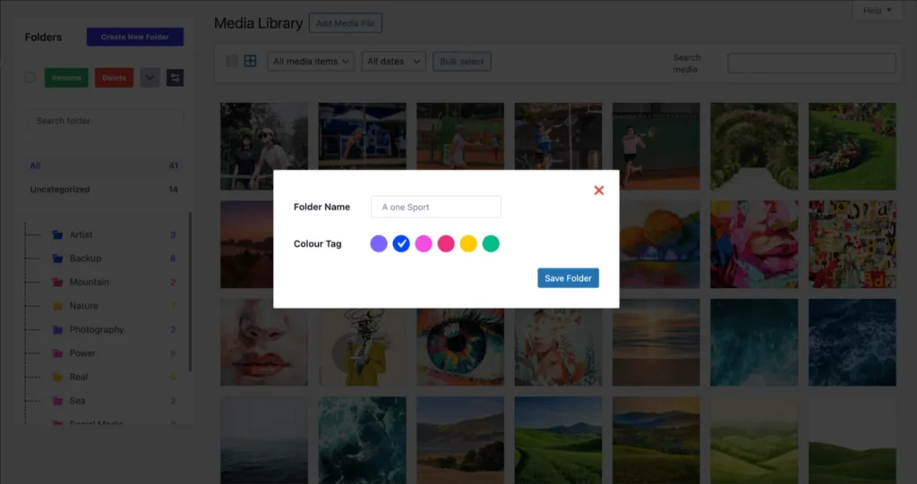 Create New folder for Media library