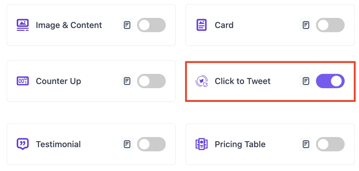 Enable Click to tweet block
