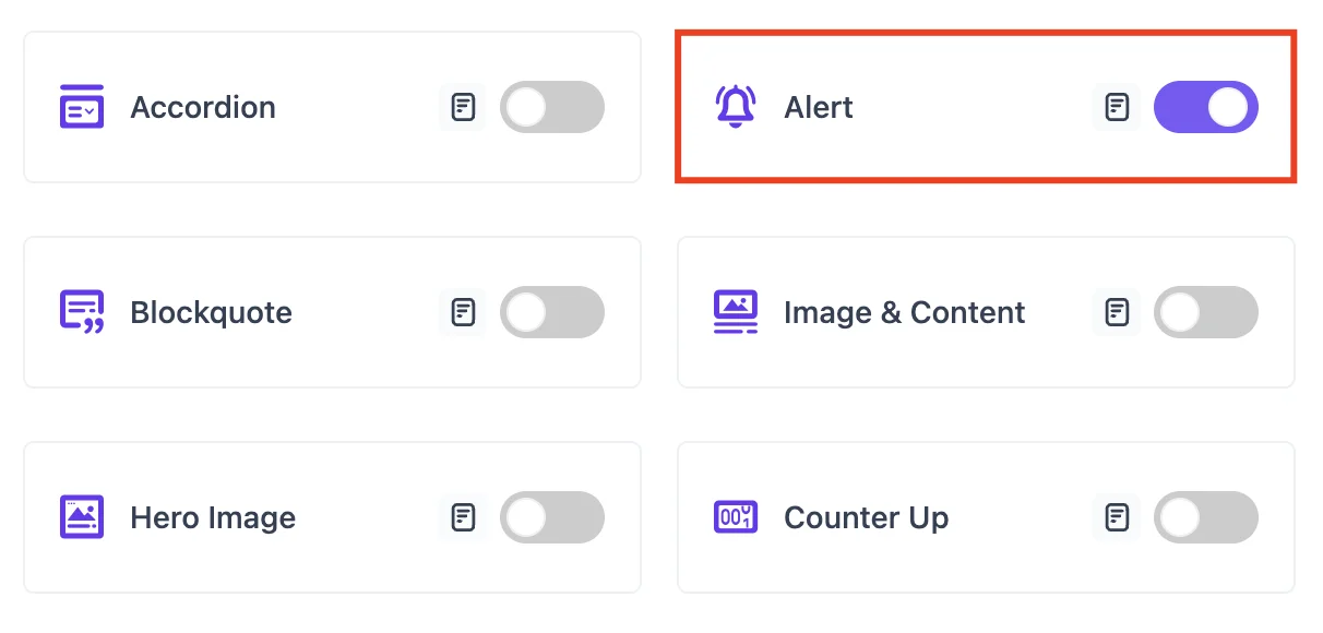 Enable Alert block