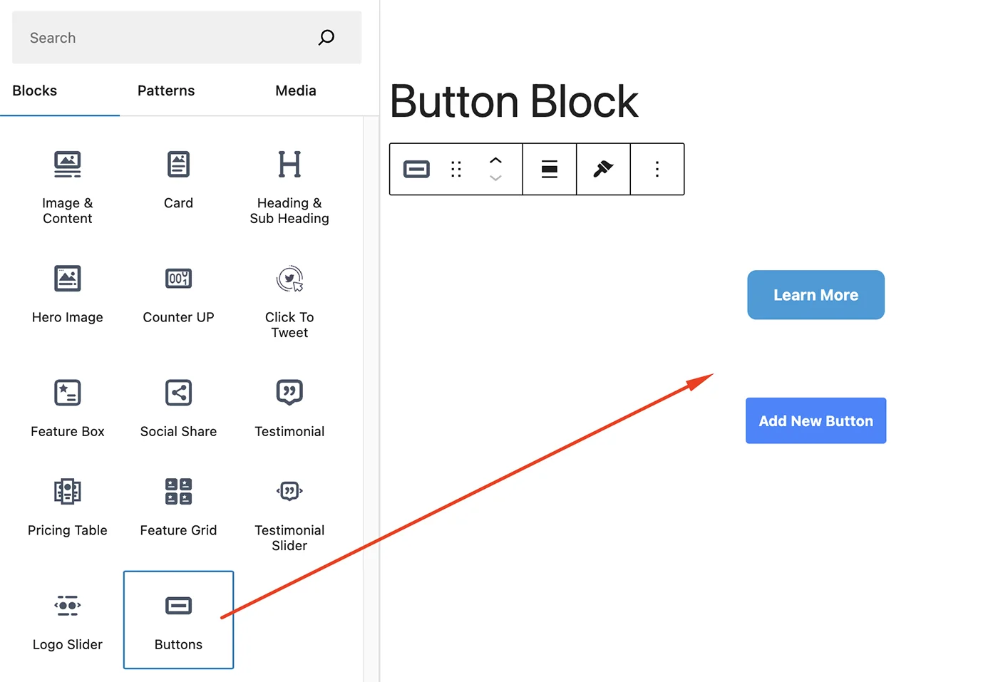 Add button block in Editor