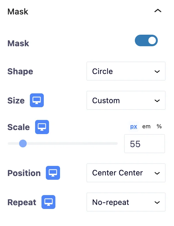 Gutenberg Block Mask customization