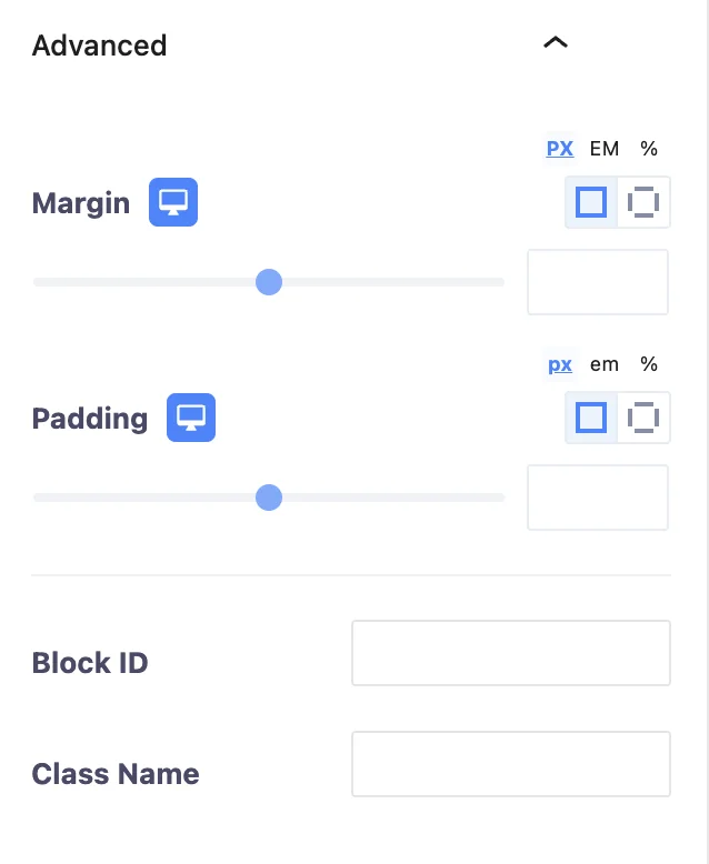 Advanced option for Master Blocks