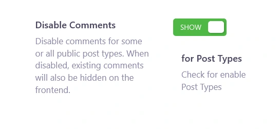 disable comments toggle