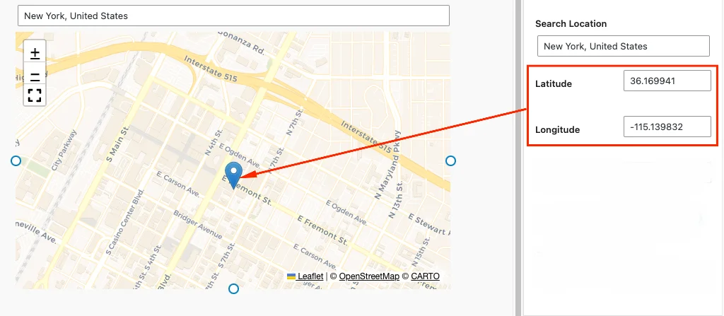 Latitude and longitude for Maps