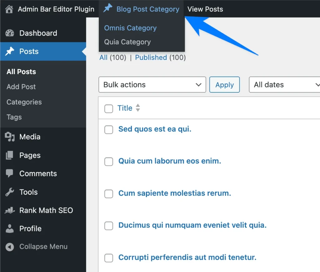 Added multiple links to WordPress Admin Bar for editor