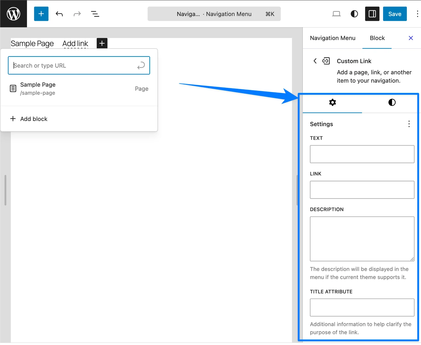 Add menu in WordPress frontend