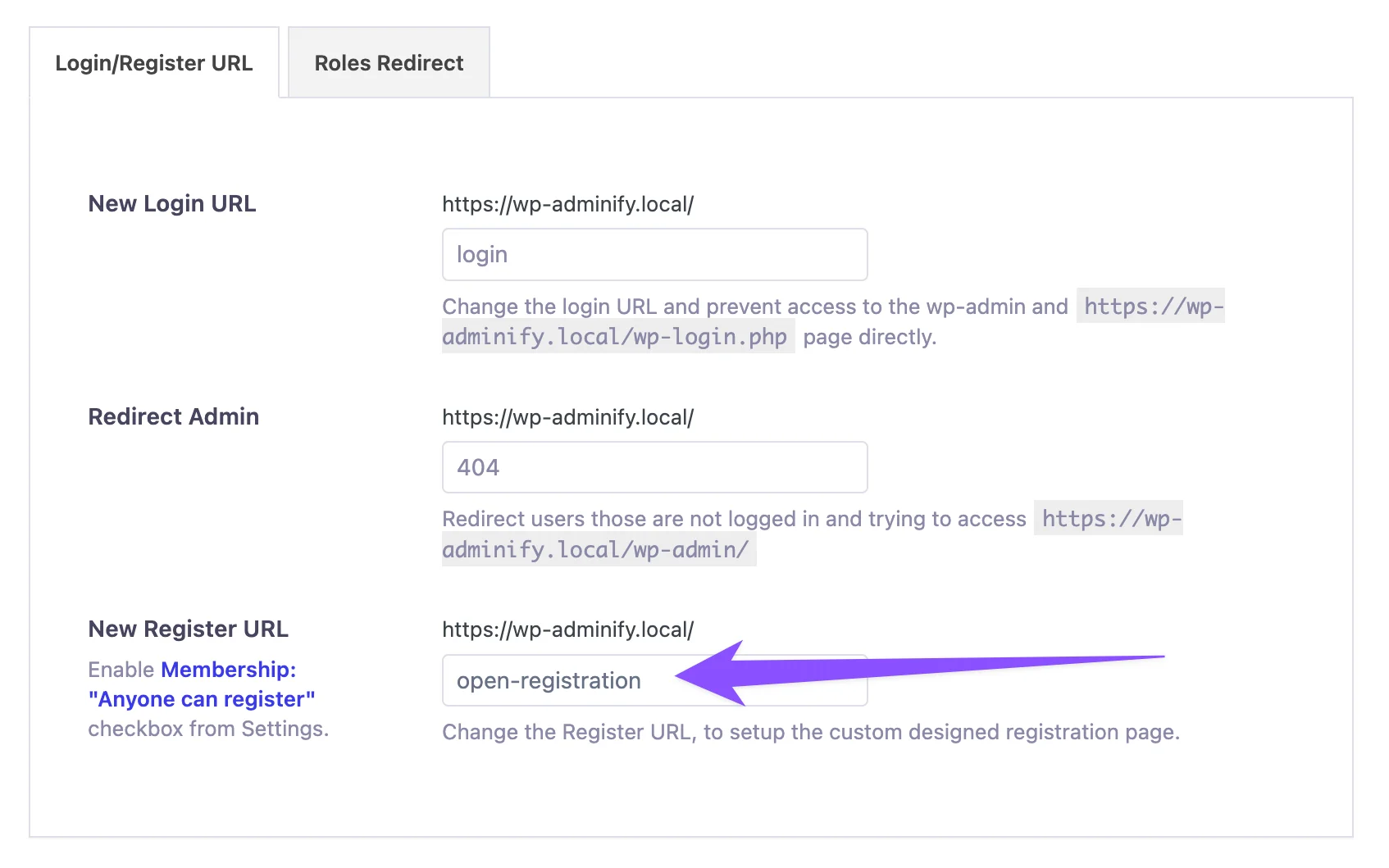 Change WordPress default registration URL