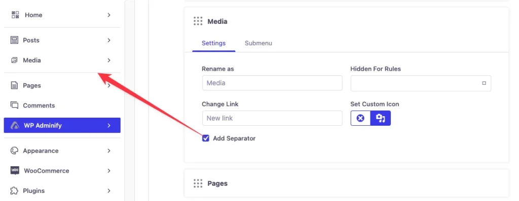 Add Separator in WordPress Admin Menu