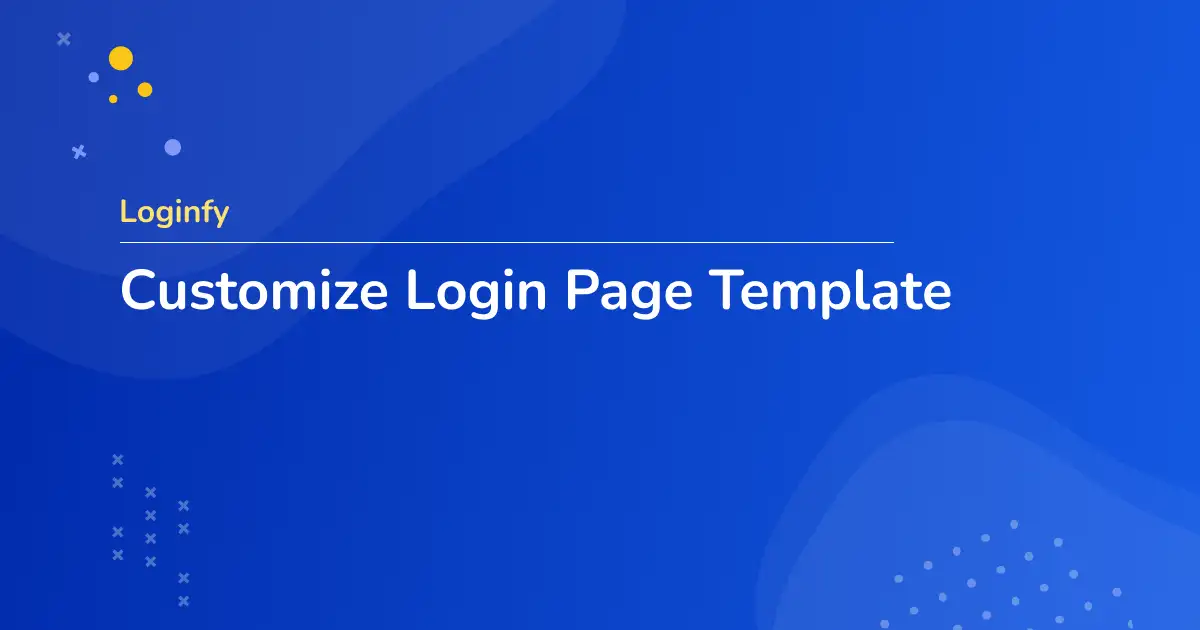 Customize Login Page Template