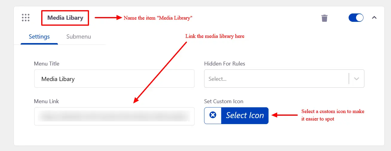 Adding sub menu items