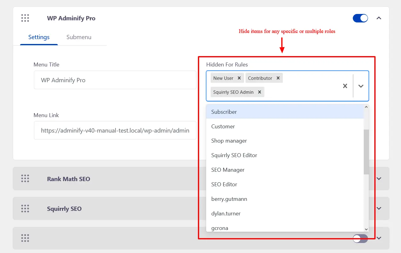 Role based access