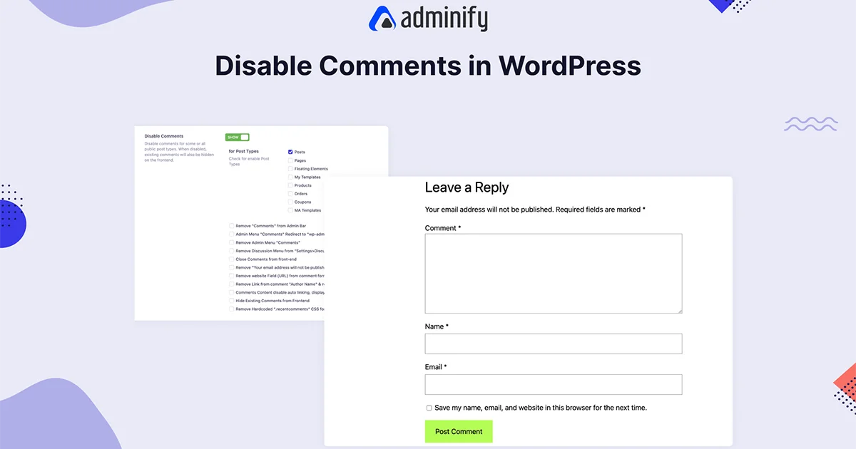 Disable comments in WordPress