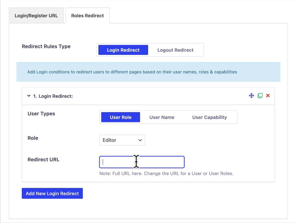 WordPress redirect after login