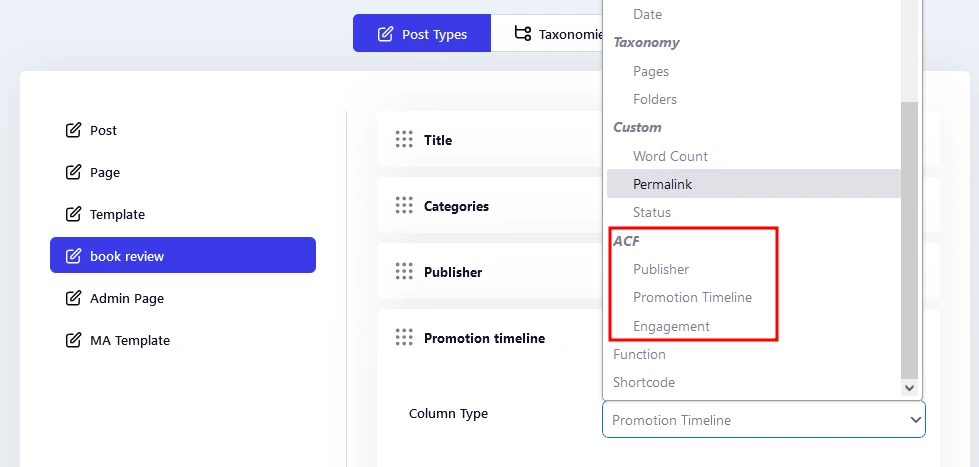 Custom ACF fields