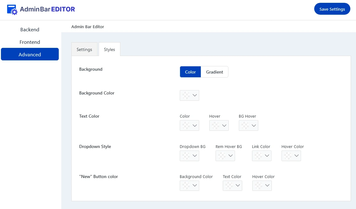 Customize admin bar styling