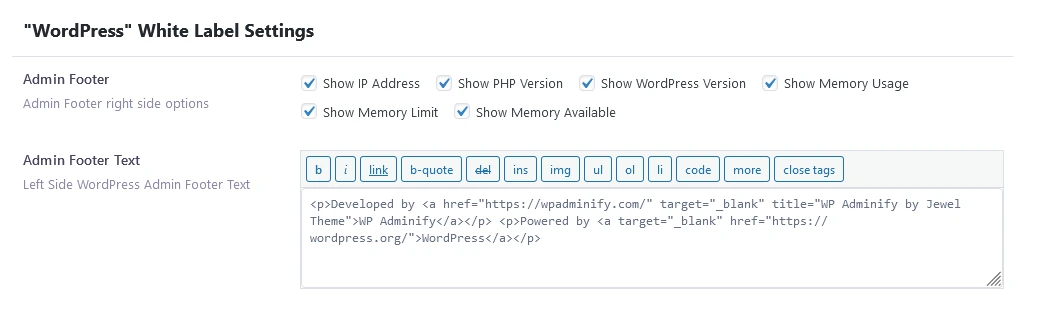 Hide unnecessary WordPress elements