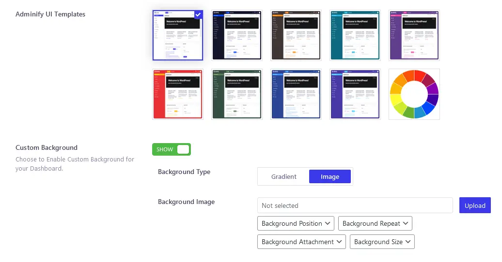 Dashboard color and templates