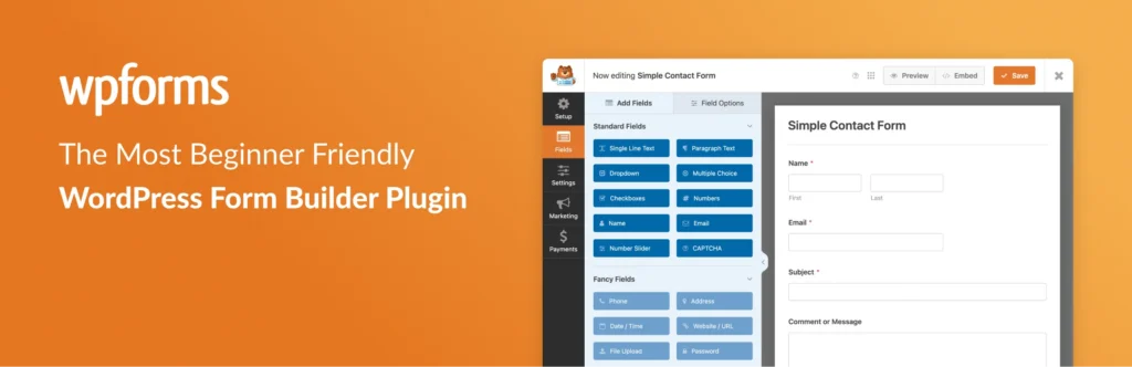 WP Forms plugin for WordPress
