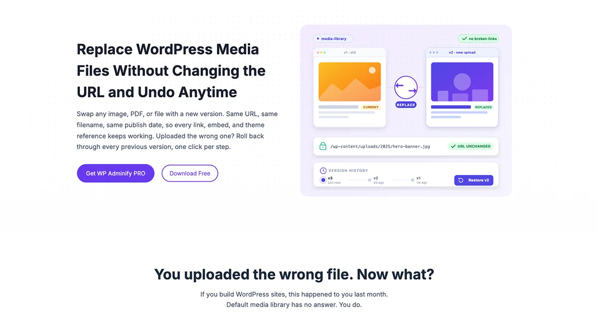 Replace WordPress Media Files Without Changing URL - WP Adminify