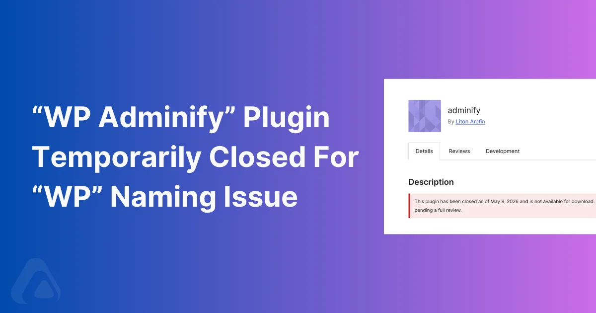Plugin closed temporarily due to naming issue
