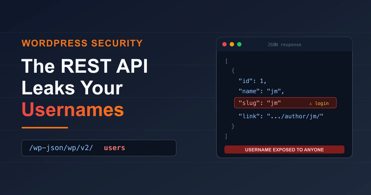 How the WordPress REST API Leaks Your Usernames (Fix It) %sep% %sitename%