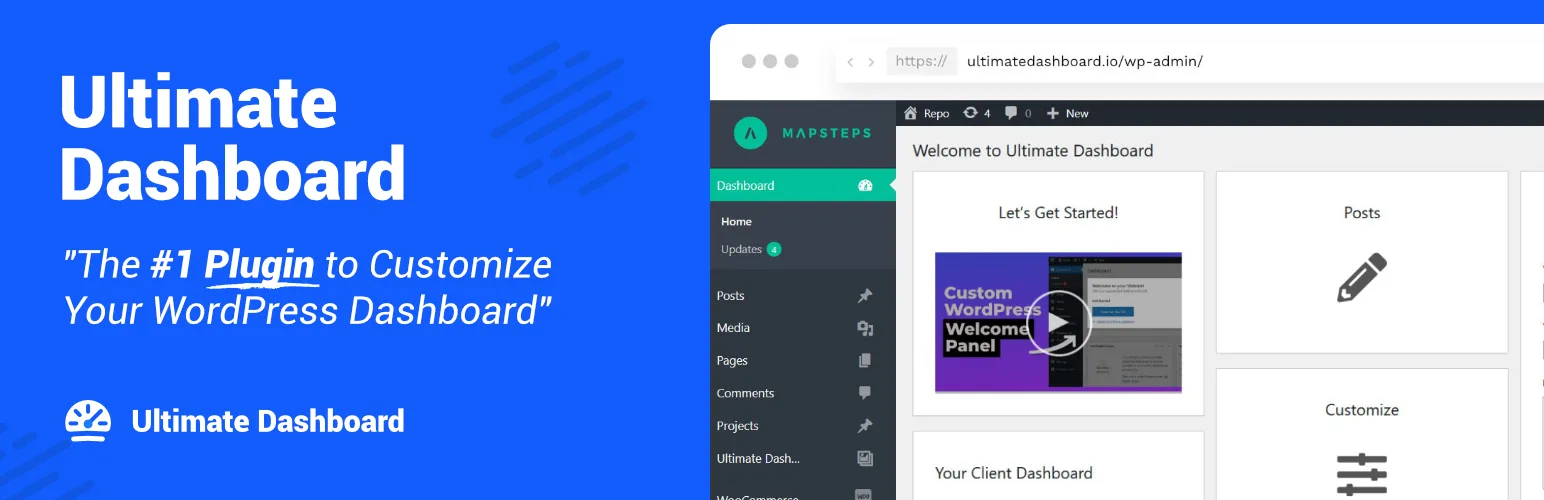 Ultimate Dashboard WordPress client dashboard plugin banner