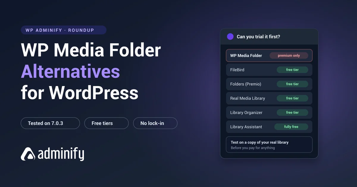 WP Media Folder alternatives - which WordPress media folder plugins have a free version to trial