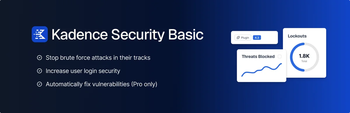 Kadence Security Basic plugin banner from the WordPress.org plugin repository