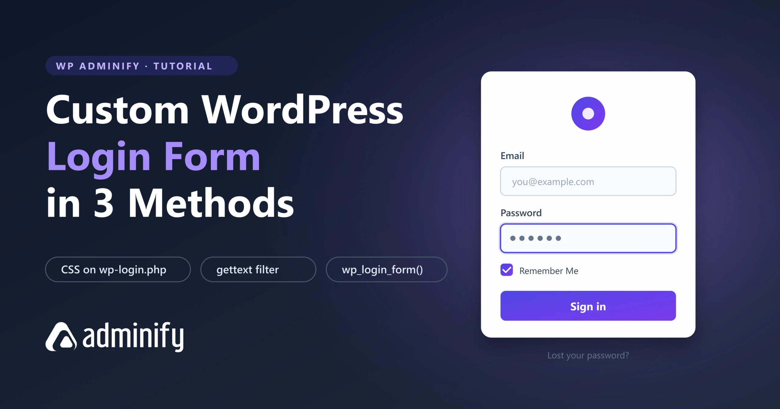 Custom WordPress Login Form